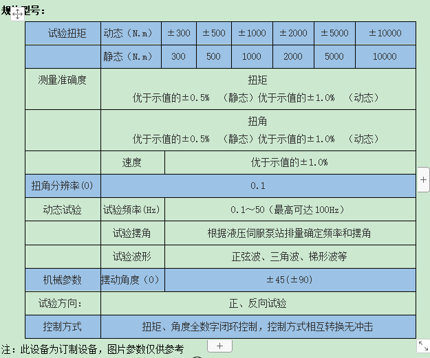 傳動(dòng)軸扭轉(zhuǎn)疲勞試驗(yàn)機(jī)規(guī)格參數(shù)