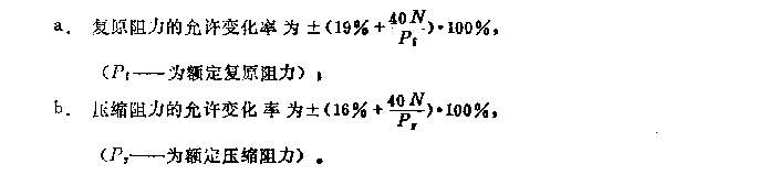 減震器疲勞試驗機(jī)復(fù)原阻力與壓縮阻力的允許變化率